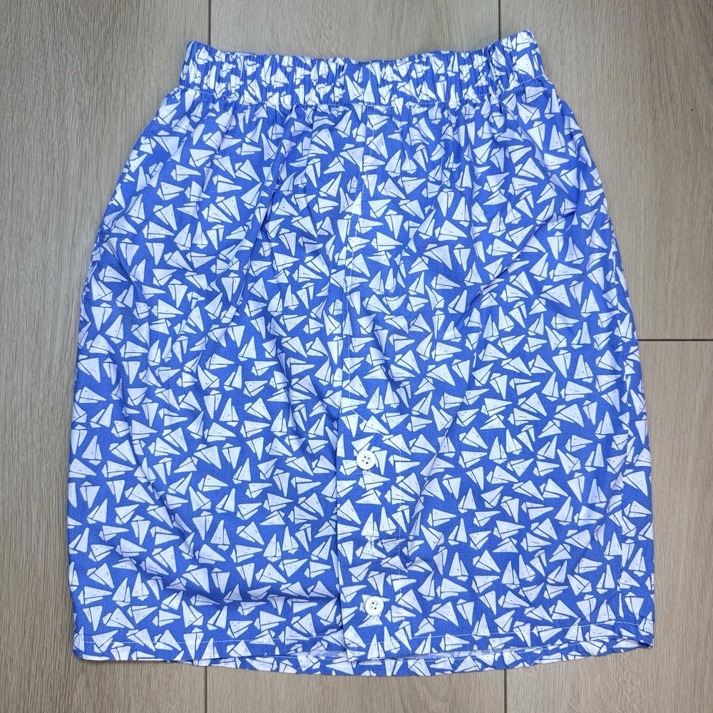 VTG 1990's Boscoli Womens M Blue White Sailboat Print Skirt Cotton USA Nautical
